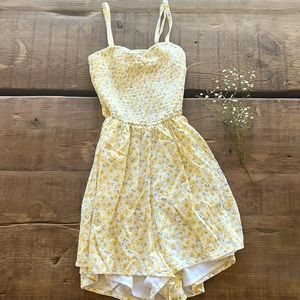 Yellow flower floral dress from Hollister.